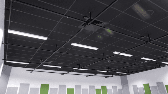 Black Acoustic Ceiling Tiles for Enhanced Sound Control - 595mm x 595mm x 12mm - For 600mm x 600mm
