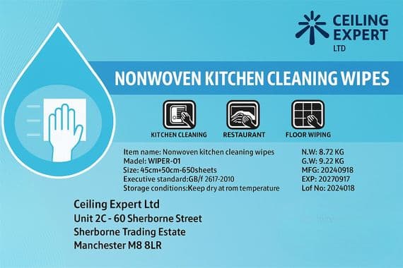 High Grade Nonwoven Kitchen Cleaning Wipes – 650 Sheets (45cm × 50cm)