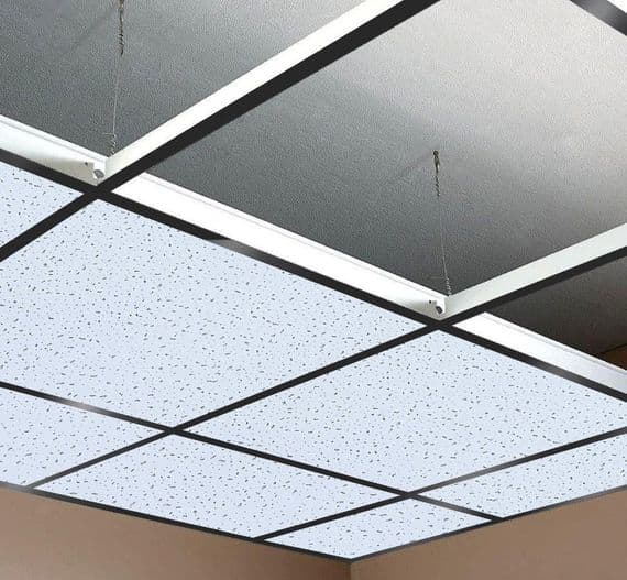 10m2 Black Suspended Ceiling Grid System 600x600