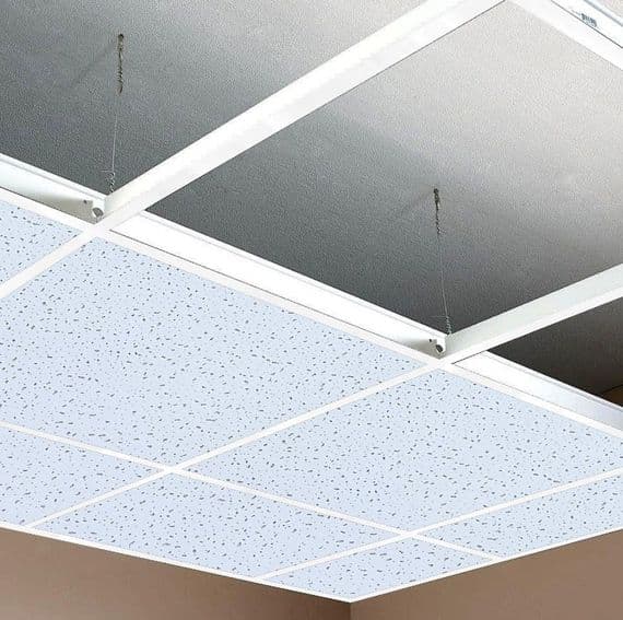 10m2 Complete White Suspended Ceiling Grid System x 24mm Wide ( Tiles Not Included).