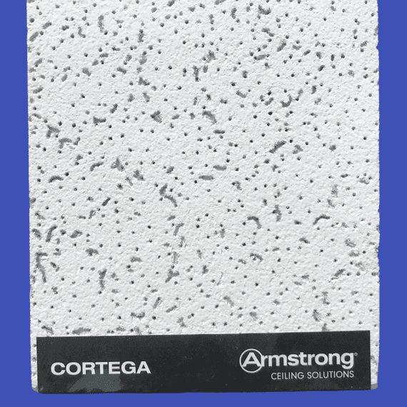 Armstrong Zentia Cortega Tegular Ceiling Tiles Board 595mm x 595mm x 15m Fits in 600mm x 600mm Grid