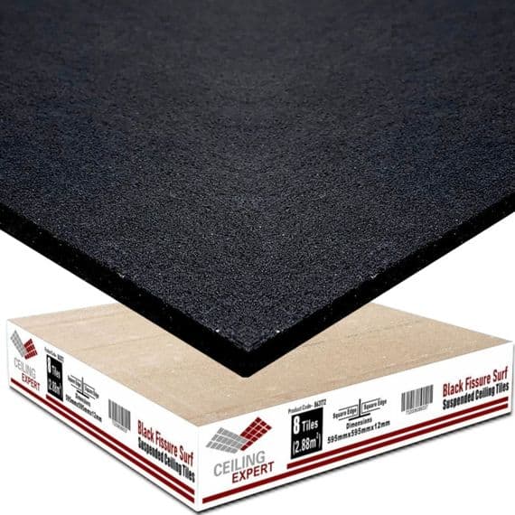 CeilingExpert Suspended Fine Fissure Acoustic Ceiling Tiles – 1195mm X 595mm – Fits 600mm X 600mm Grid – White, 12mm