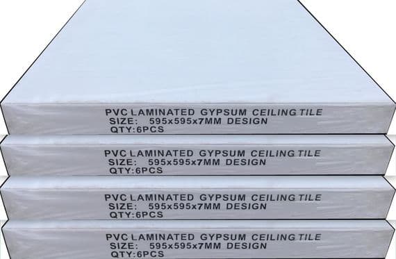 Black Vinyl Suspended Ceiling Tiles 595 * 595 Wipe able and Steam proof Fit to 600mm Grid.