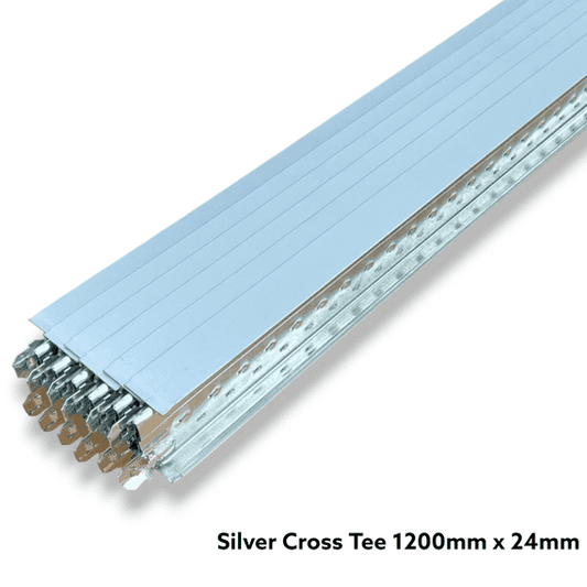 Brushed Chrome Cross Tee Section 1200mm X 24mm