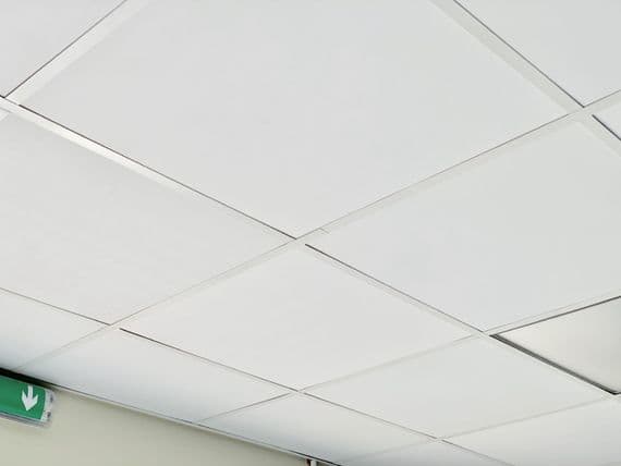 Ceiling Expert Suspended EasyClean Wipeable Ceiling Tiles 595mm x 595mm For 600 x 600mm Grid System