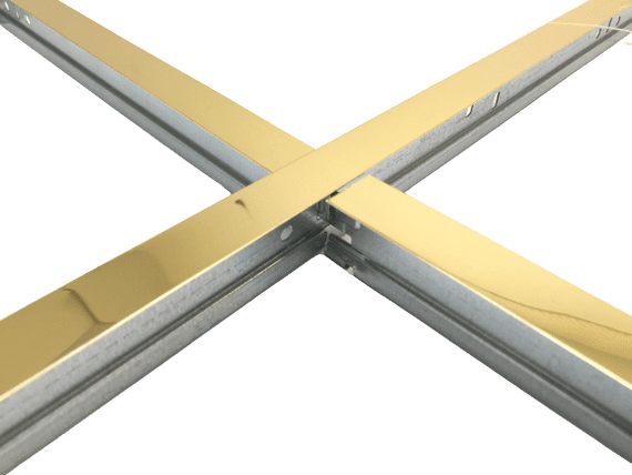 Pack of 10 Gold Cross Tee Section 1200mm x 24mm Bar 1200