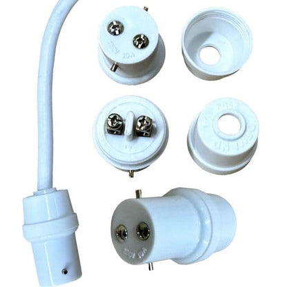 Pack of 5 - B22 Bayonet Light Adaptor Plug BC Bulb Holder Connector Lamp Socket Extension
