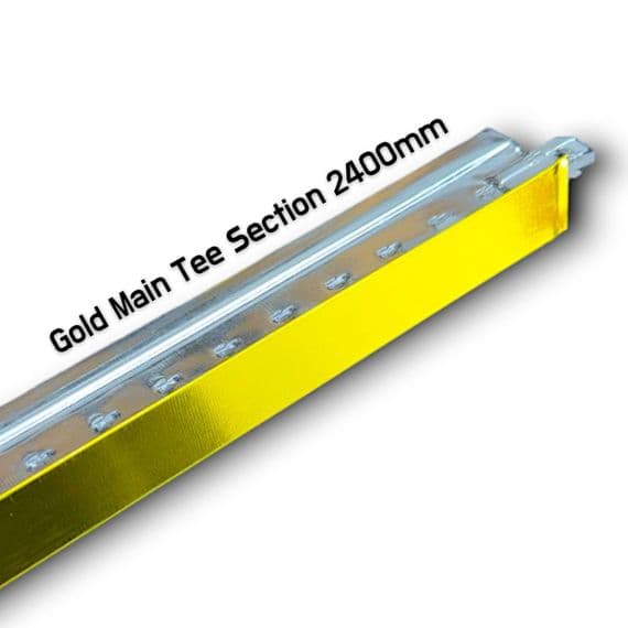 Polished Gold Main Tee Section 2400mm 24mm Runner Support Bar Suspended Ceiling Grid System