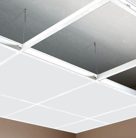 Suspended Ceiling Tiles 595mm x 595mm & Suspension Grid Metal Frame System 600mm x 600mm