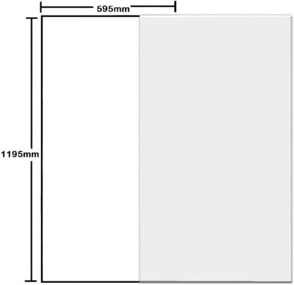 Suspended Ceiling Tiles, EasyClean & Wipeable, 1195mm x 595mm, For 1200mm x 600mm Grid System White