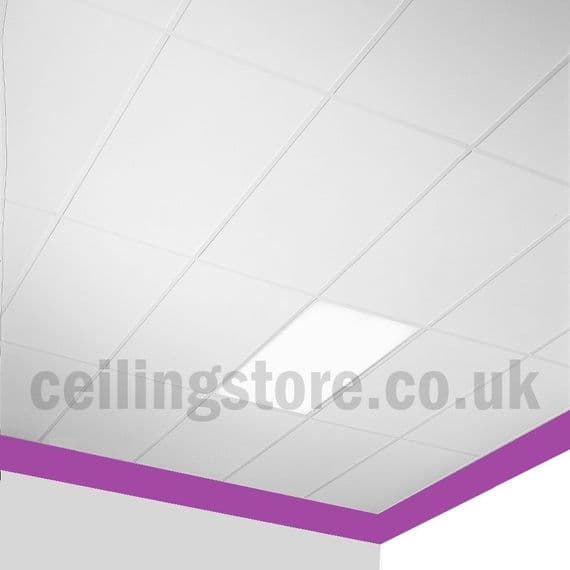 Suspended Ceiling Tiles, EasyClean & Wipeable, 1195mm x 595mm, For 1200mm x 600mm Grid System White