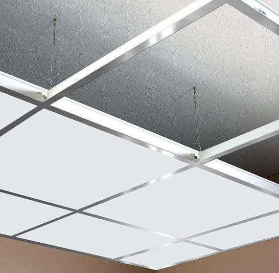 Sandtone Tegular Suspended Ceiling Tiles 595x595mm - Acoustic, 600x600 Grid - Ceiling Expert