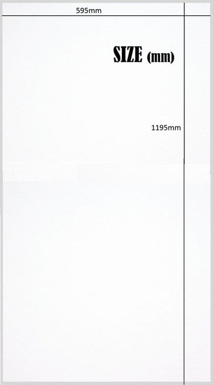 White Suspended Ceiling Tiles (Waterproof) Wipeable and Easyclean Size 1195mm x 595mm x 7mm